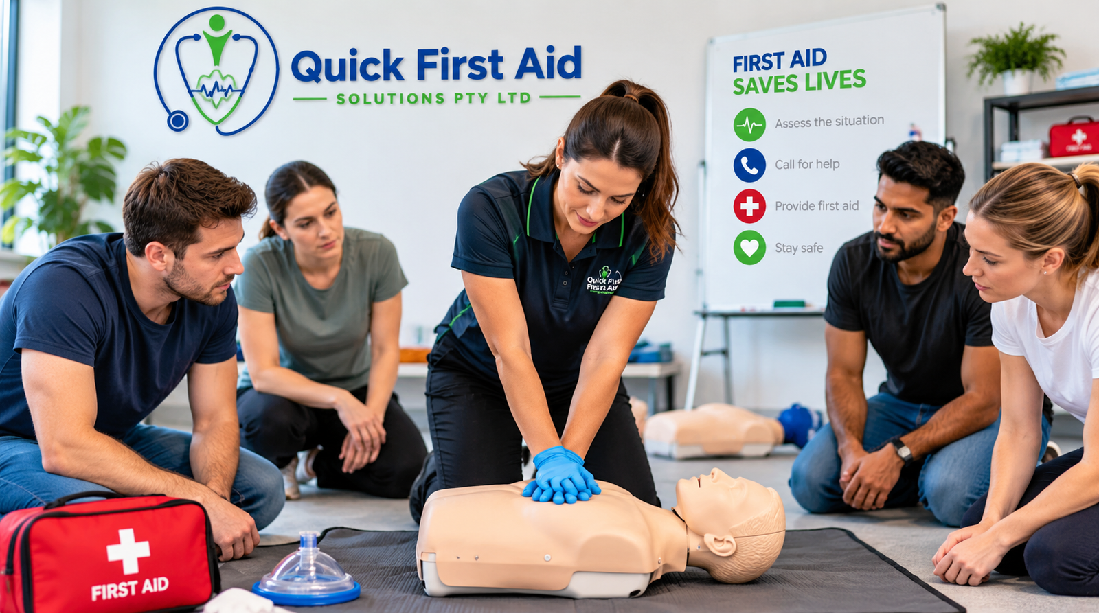 Students participating in practical CPR and first aid training